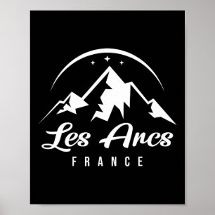 Les Arcs France Skigebied Snowboarding Sou Poster