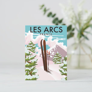 Les Arcs Frankrijk reizen ski Briefkaart