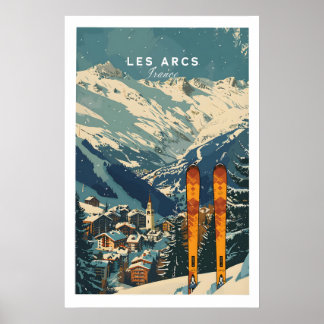 Les Arcs Ski-poster Frankrijk 1 Poster