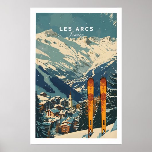 Les Arcs Ski-poster Frankrijk 1 Poster (Voorkant)