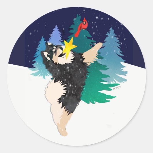 Les autocollants Celestial Finnish Lapphund (Devant)