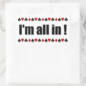 Les autocollants de poker I'm All In ! (Sac)