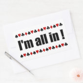 Les autocollants de poker I'm All In ! (Enveloppe)