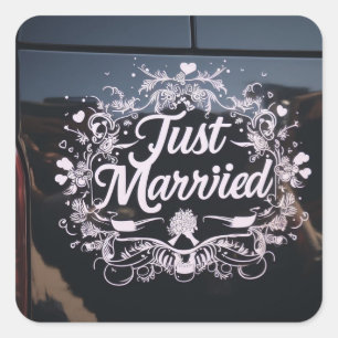 Les autocollants "Just Married" de voiture pour le