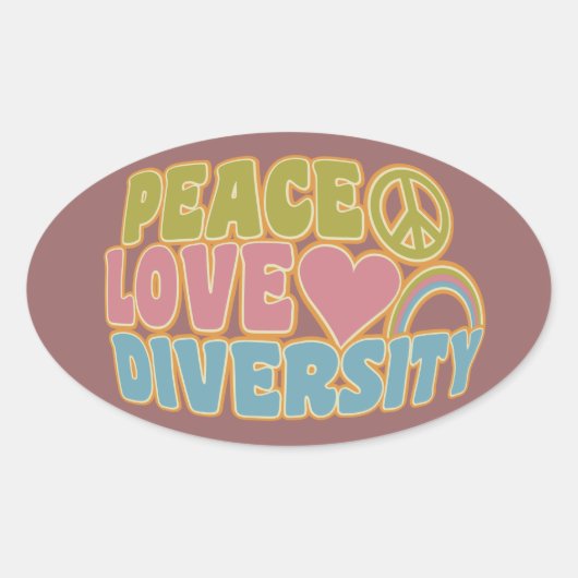 LES autocollants PEACE LOVE DIVERSITY (Devant)
