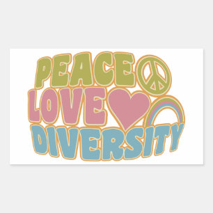 LES autocollants PEACE LOVE DIVERSITY