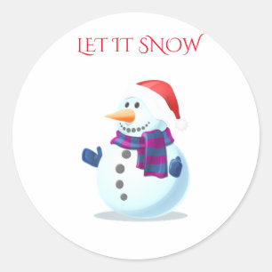 Les autocollants SNOWMAN "laissez-le neiger".