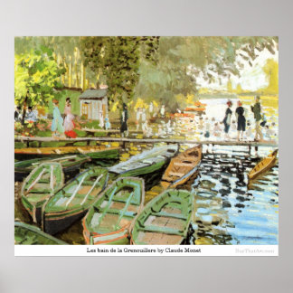 Les bain de la Grenouillere door Claude Monet Poster