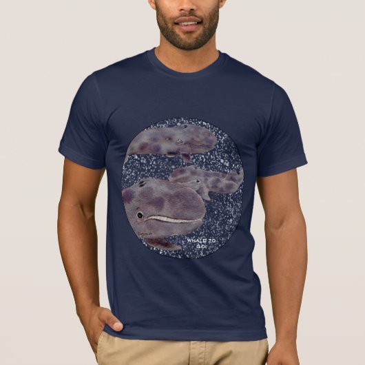 Les baleines grises dans le T-shirt de l'espace - (Devant)