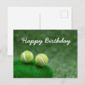 Les balles de tennis sont sur une carte d'annivers (Devant / Derrière)