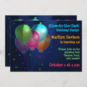 Les ballons brillent dans les invitations de la fê (Devant / Derrière)