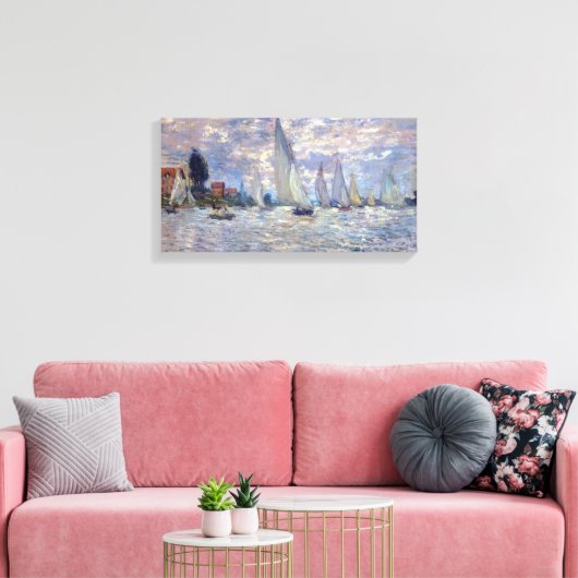 les Barques van Claude Monet Canvas Afdruk (Insitu (Woonkamer))
