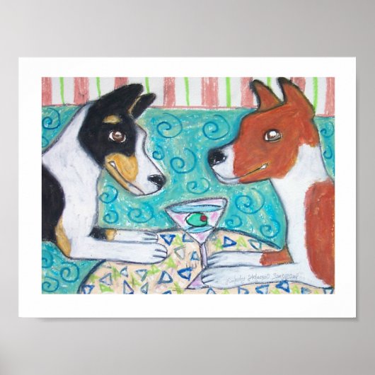 Les Basenjis Ont-Ils Des Martinis ? Poster d'art (Devant)