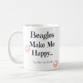 Les beagles me rendent heureux - tasse de café de (Gauche)