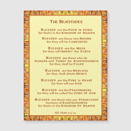 Les Béatitudes du Sermon sur le Mont Magnet (Devant)
