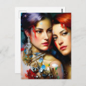 Les Beaux Amateurs Carte Postale Peinture Colorée (Devant / Derrière)