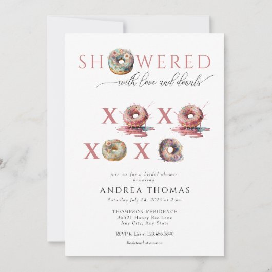 Les beignets | Invitations de douche nuptiale (Devant)