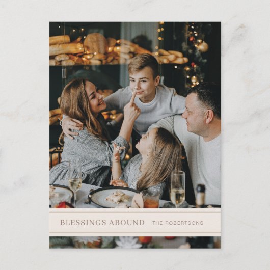 Les Bénédictions Abondent de Grosgrain Carte posta (Devant)