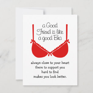 Les bons amis sont comme les soutiens-gorge, carte