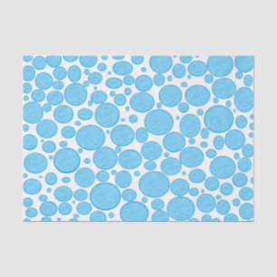 Les bulles bleues ont éclairé le papier de soie de