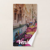 Les canaux de Venise et les gondoles (Serviette à main)