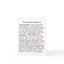 Les cartes de note de manifeste de couples
