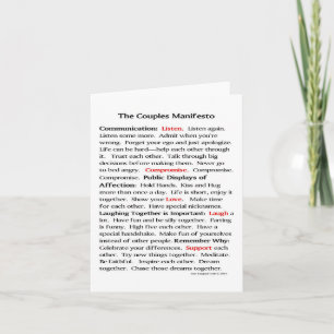 Les cartes de note de manifeste de couples