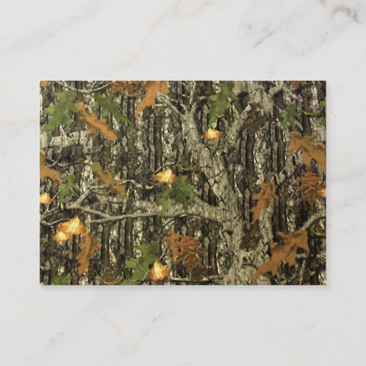 Les Cartes de visite camo de Hunter (Dos)