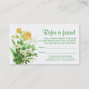Les cartes de visite d'amis font référence à des r