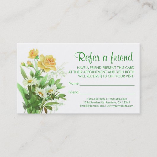 Les cartes de visite d'amis font référence à des r (Devant)