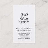 Les cartes de visite drôles d'auteur mangent (Dos)