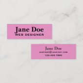 Les Cartes de visite fuchsia roses à la Personnali (Devant / Derrière)