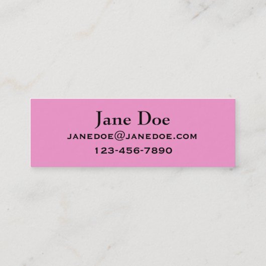 Les Cartes de visite fuchsia roses à la Personnali (Dos)