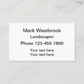 Les Cartes de visite les plus modernes du paysage (Dos)