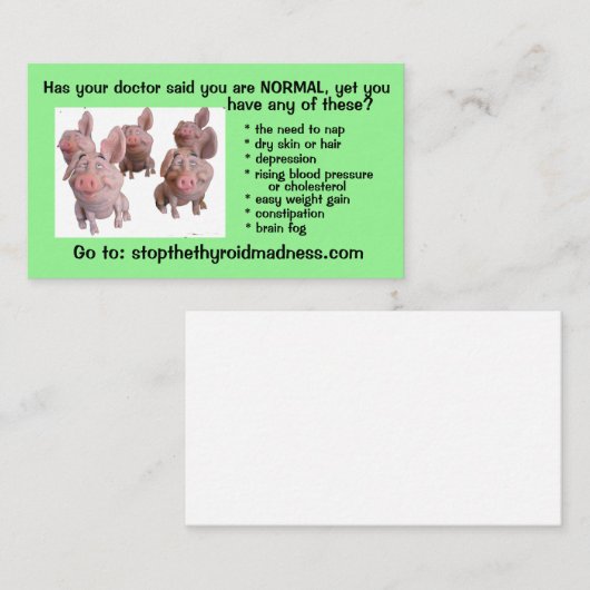 Les CARTES DE VISITE THYROÏDE peuvent changer les (Devant / Derrière)