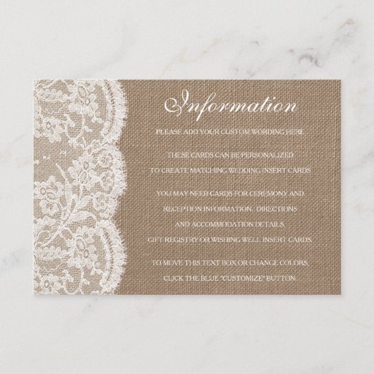 Les cartes détaillées de la collection Burlap & La (Devant)