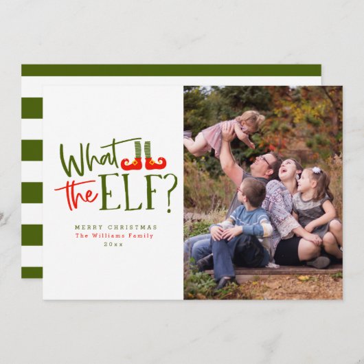 Les Cartes Photo De Noël De L'Elfe (Devant / Derrière)