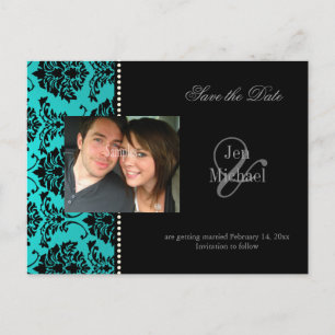 Les cartes postales Damask Save the Date Photo,
