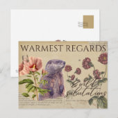 Les cartes postales de style Vintage Woodchuck les (Devant / Derrière)