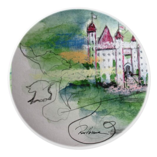 Les châteaux dans le ciel. . . Poignée en Céramiqu (Devant)