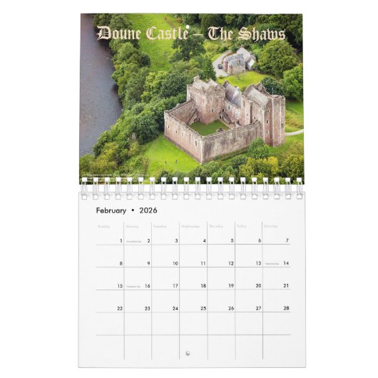 Les châteaux des anciens clans écossais Calendrier (Feb 2026)