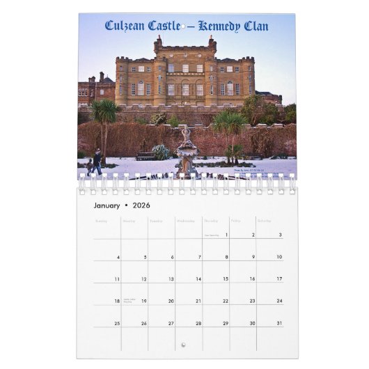 Les châteaux des anciens clans écossais Calendrier (Jan 2026)