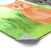 Les chats adorables dans le jardin Poster pour enf (Coin)