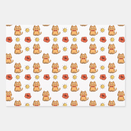 Les chats célèbrent l'enrobage de papier ensemble  (Devant)