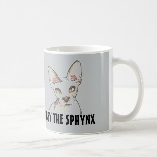 Les CHATS CHAUVES de SPHYNX, tasses de café, (Droite)