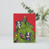 Les chats dans l'arbre de Noël Carte postale (Debout devant)