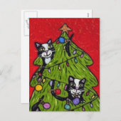 Les chats dans l'arbre de Noël Carte postale (Devant / Derrière)