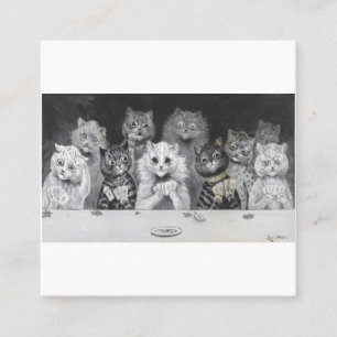 Les chats Jouer aux cartes - Louis Wain