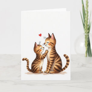 Les chats rayés aiment la carte de la mère