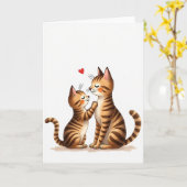 Les chats rayés aiment la carte de la mère (Fleur jaune)